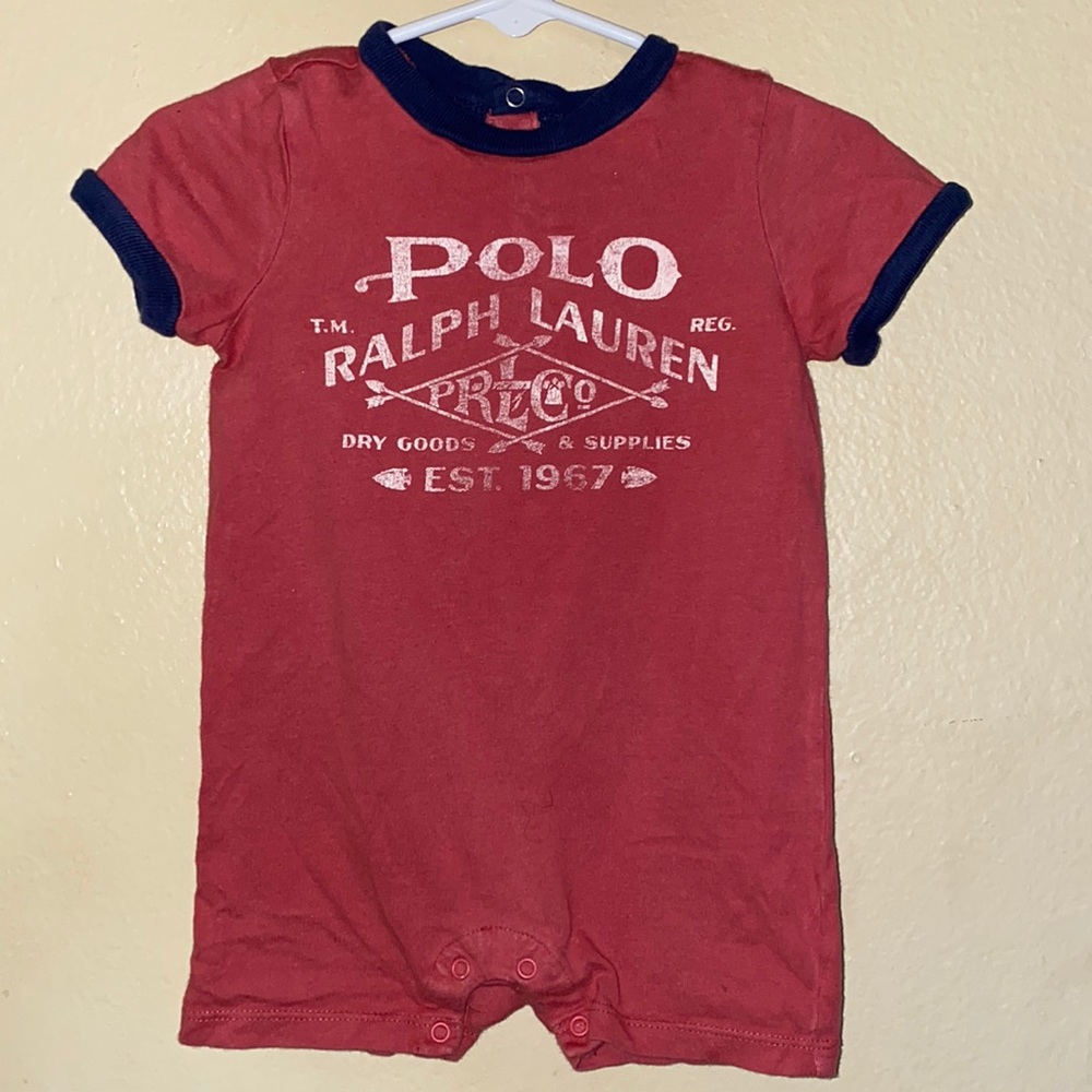 Baby boys Polo T-shirt short-all in light red